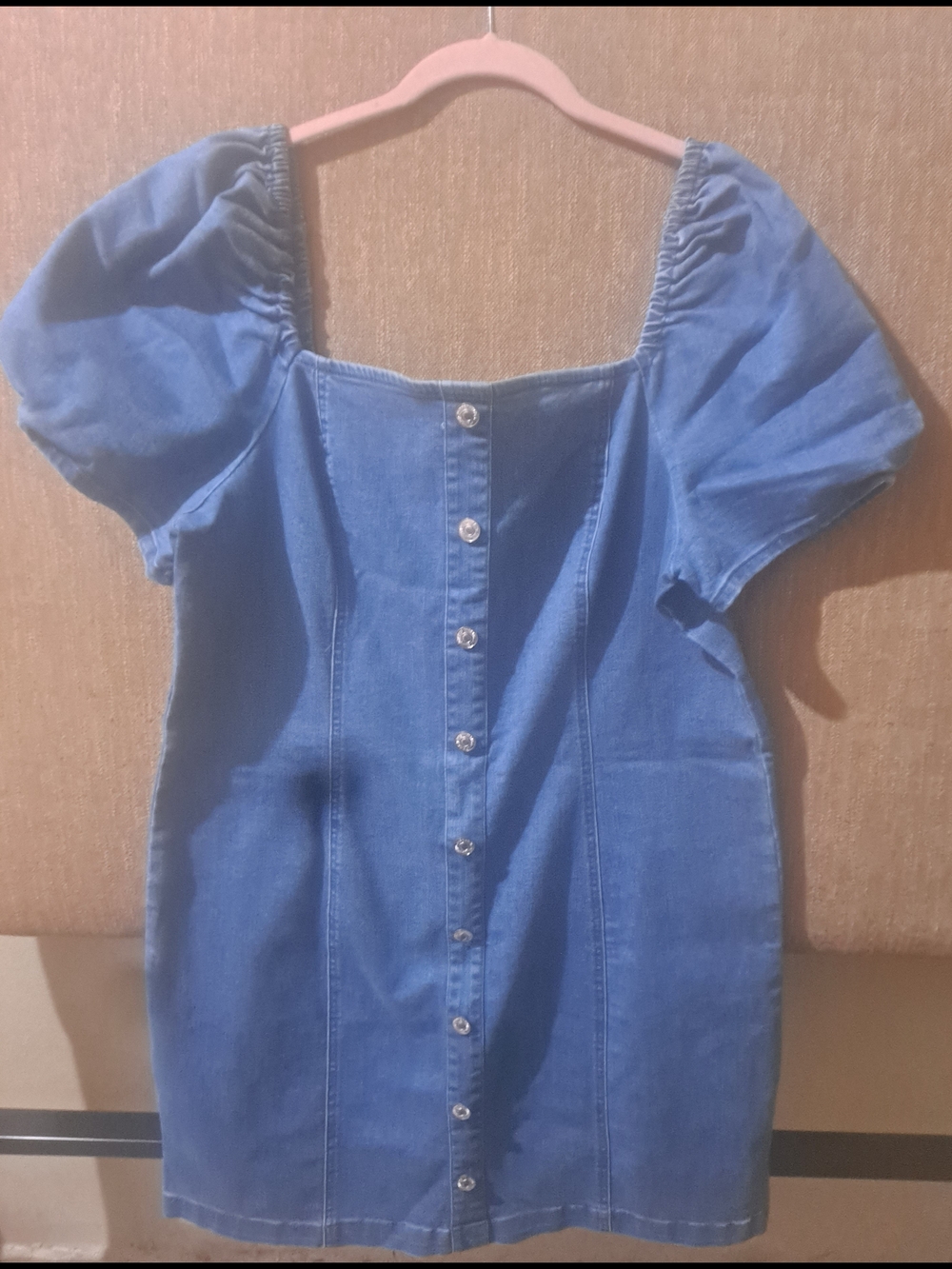 Forever 21 Blue Denim Button-Front Dress